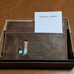 FLASH SALE Justin Boots Multicolor Accent Leather Card Holder